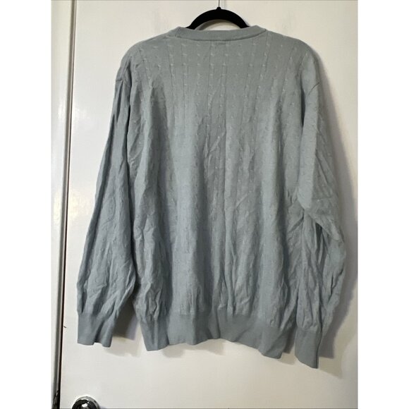 I Levrieri Mens Sweater Cashmere Silk Cable Knit Sz XL Light Blue Preppy Italy - Picture 4 of 6